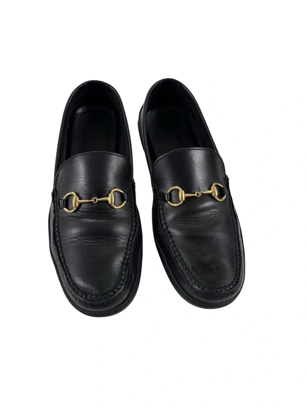 Gucci Horsebit Driving Loafers in Black Leather Mens 8/8.5